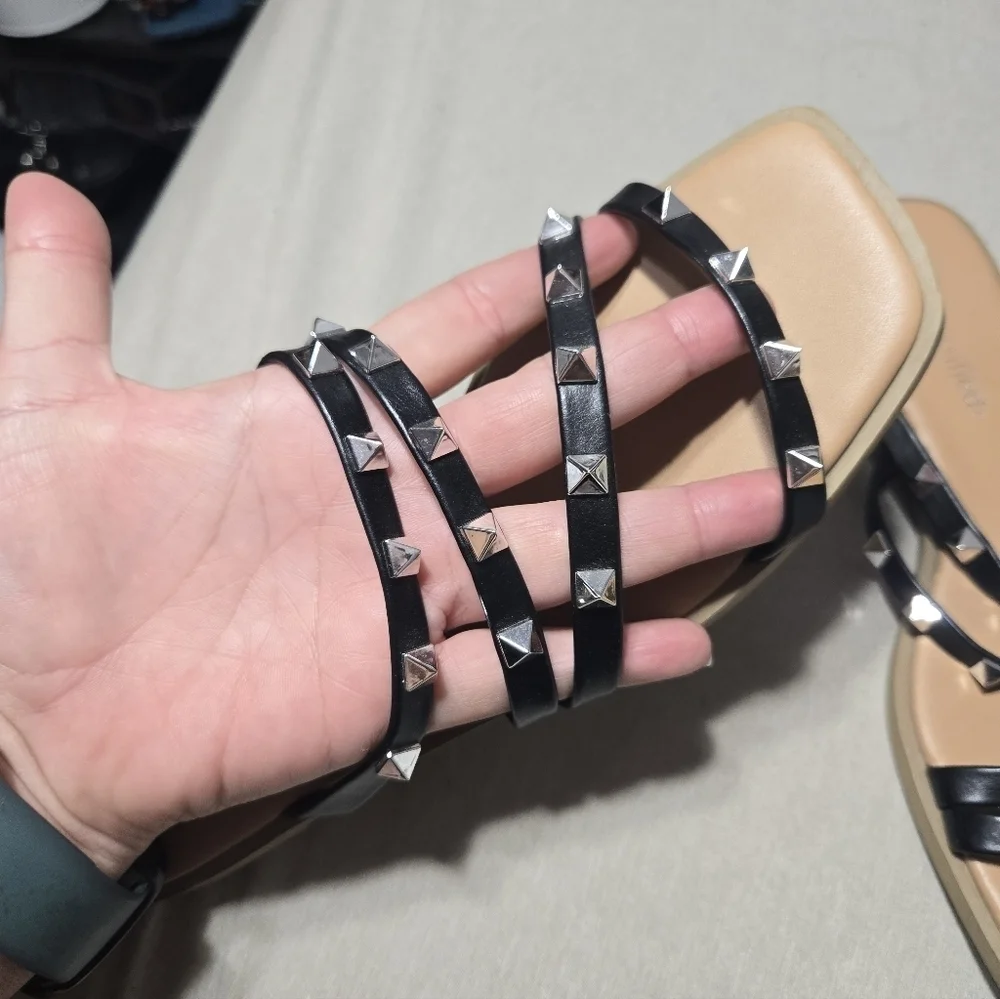 CityClassified Strappy Studded Sandals Flat Size 7